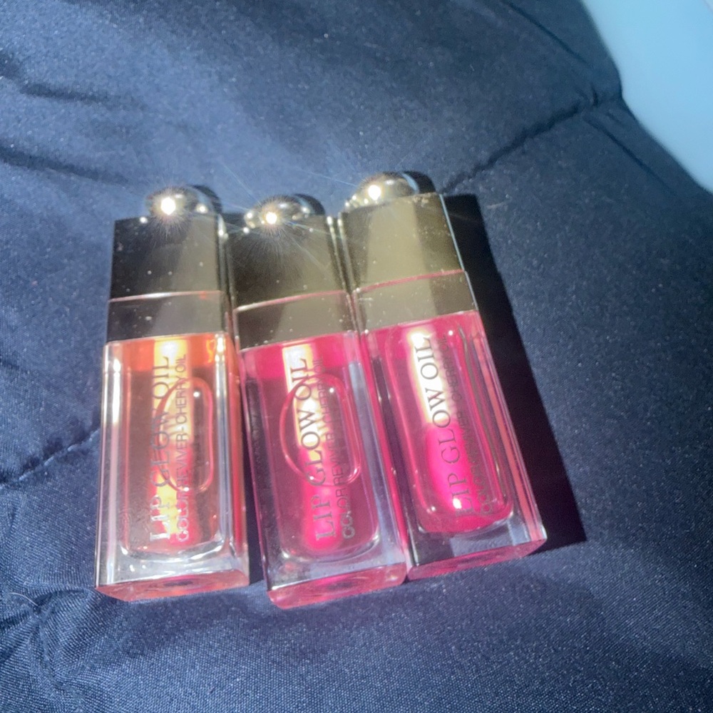 Dior Glow Oil Lip Gloss Trio - Coral and Fuchsia